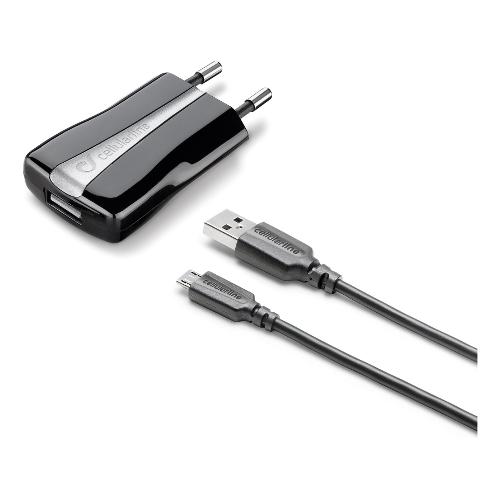 Cellular Line Caricabatterie MicroUSB, USB Type-A CHARGER KIT Compact Black ACHUSBKITMICROUSB2
