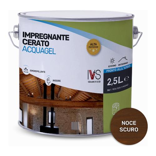 Ivs Impregnante acqua per legno ACQUAGEL Noce scuro opaco latta 2,5 lt FH2496K00007DS