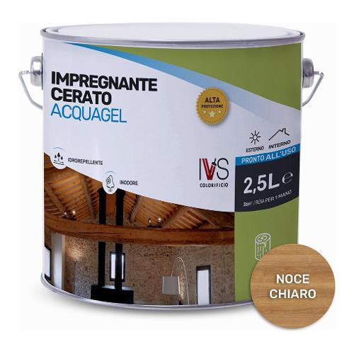 Ivs Impregnante acqua per legno ACQUAGEL Noce chiaro opaco latta 2,5 lt FH2496K00005DS