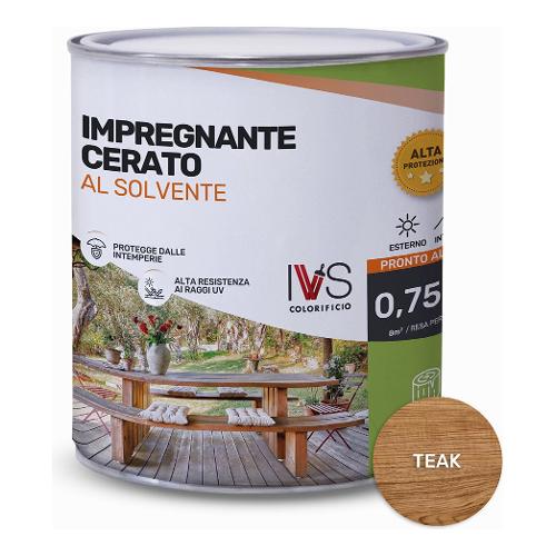 Ivs Impregnante sintetico per legno Teak cerato barattolo 750 ml FS2499K00002VO