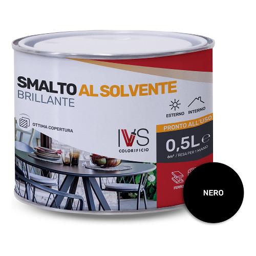 Ivs Smalto sintetico brillante nero barattolo 500 ml FS2001K00802CO