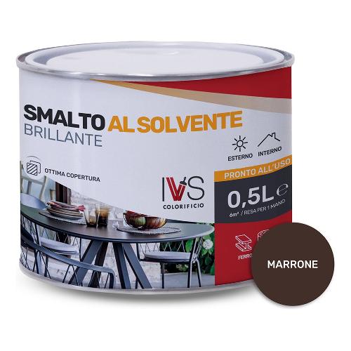 Ivs Smalto sintetico brillante marrone ral 8017 barattolo 500 ml FS2001R08017CO