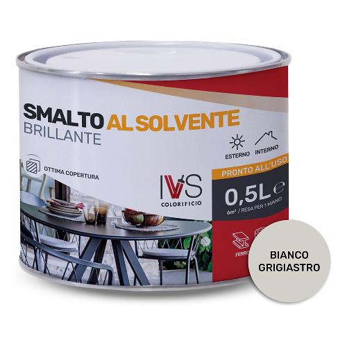 Ivs Smalto sintetico brillante bianco grigiastro ral 9002 barattolo 500 ml FS2001R09002CO