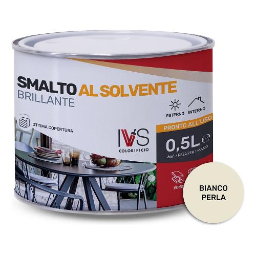 Ivs Smalto sintetico brillante bianco perla ral 1013 barattolo 500 ml FS2001R01013CO