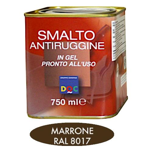 Doc Smalto antiruggine gel Marrone Ral 8017 barattolo 750 ml 33009