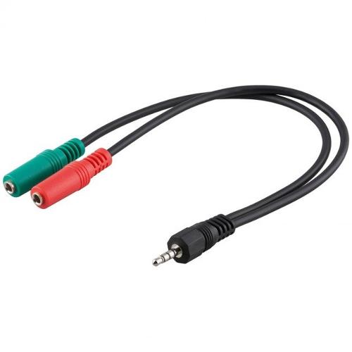 Manhattan Adattatore audio Sdoppiatore Microfono Cuffia jack 3,5 Black ICOC 11 SB HP