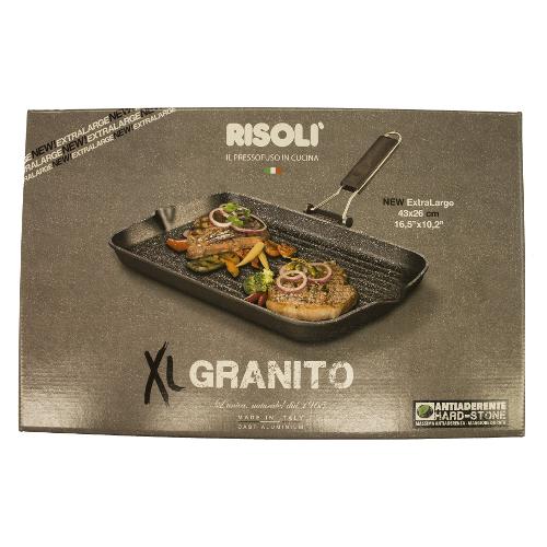 Risoli Bistecchiera Antiaderente (43x26cm) GRANITO Grigio scuro 0090GRL 43HS