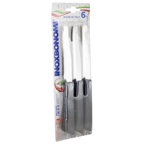 Coltellerie Inox Bonomi Set coltelli 6 pz Nero 30006NSC