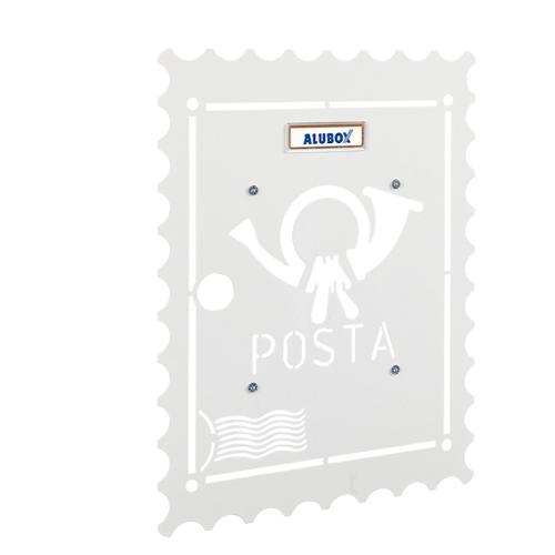 Alubox Frontale buca lettere MIA Francobollo Bianco 08MIAPLBOLLOBI