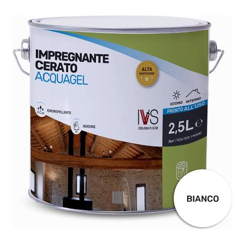Ivs Impregnante acqua per legno ACQUAGEL Bianco cerato latta 2,5 lt FH2496K00516DS