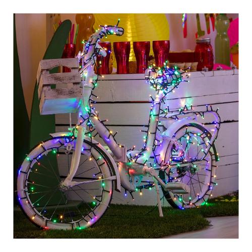 Lotti Filo luci Natale 720 luci - MINILED (14,9 + 4 mt) 8 Giochi di luce XMAS KING IP44 Verde 34792