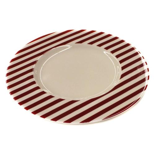 Livellara Piatto piano Porcellana (29cm) FRESHNESS STRIPES Rosso A0440456