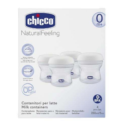 Chicco Set contenitori per latte materno 4 pz (150ml) NATURAL FEELING 00002257200000