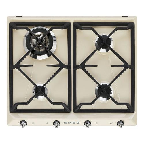Smeg Piano cottura gas 4 zone VICTORIA Crema (60cm) SR964PGH