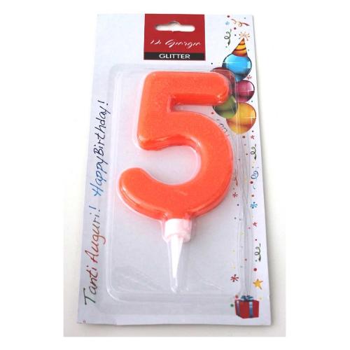 Cereria Di Giorgio Candela compleanno Nr. 5 Gigante (11cm) Assortito 58160 65