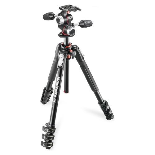 Manfrotto Treppiede con Testa 12 Kg SERIE 190 Kit a 3 Vie Black MK190XPRO4 3W