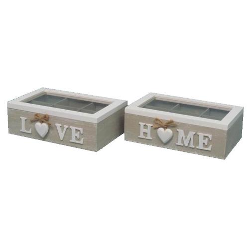 Amicasa Porta bustine Legno 6 scomparti Assortito Art 10