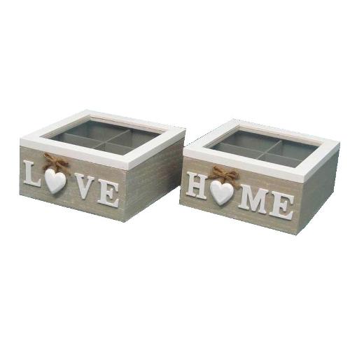 Amicasa Porta bustine Legno 4 scomparti Assortito Art  9