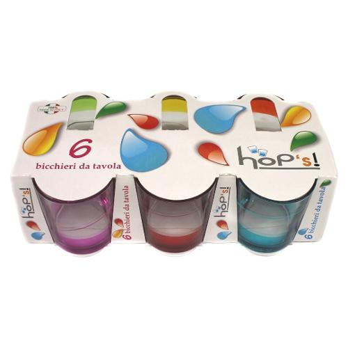 Cerve Set bicchieri Acqua 6 pz Vetro Spirale Colori assortiti
