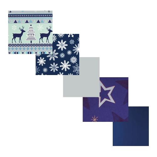 Star Rotolo carta regalo natalizia Silver Blu Christmas (70x200cm) Assortito