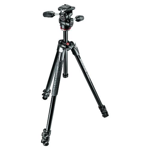 Manfrotto Treppiede con Testa 10 Kg SERIE 290 Kit Xtra con Testa 3 Vie Black MK290XTA3 3W