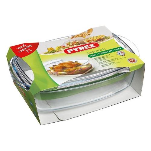 Pyrex Pirofila Vetro (37x22cm) con coperchio Trasparente 466A000 7643