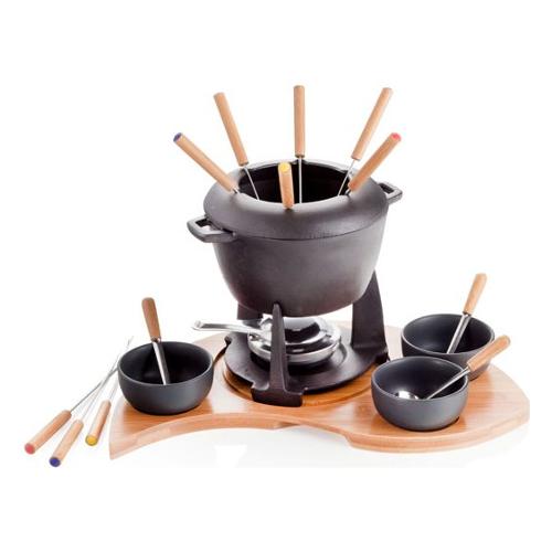 Brandani Set fonduta Mezzaluna Ghisa 17 pz Nero 59203