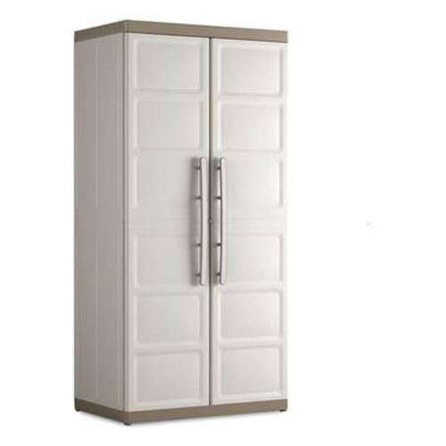 Keter EXCELLENCE XL Alto Armadio plastica 2 Ante battenti Beige e Tortora (90cm) Mobile KIT