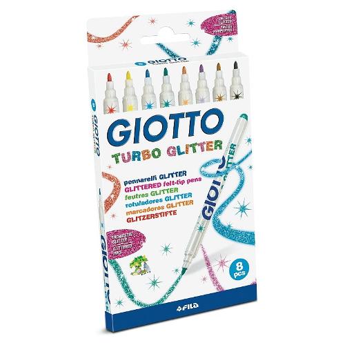 Pennarelli glitterati da disegno 8 pz Turbo Glitter GIOTTO colori