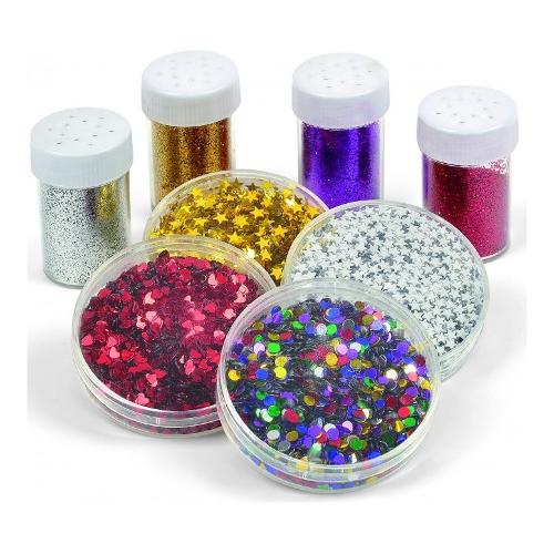 Lebez Set glitter Porporina + Decorazioni assortito 80319 Porporina 8 gr + pailettes 10 gr