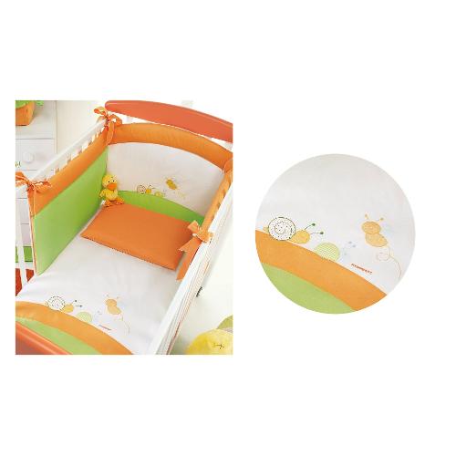 Foppapedretti Piumone lettino set 3 pz TENERI INCONTRI Arancio e Verde 9900279114