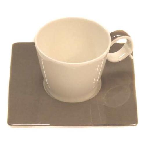 Tazzina caffè FRESHNESS BANDY Con Piattino Tortora D. 6,7cm