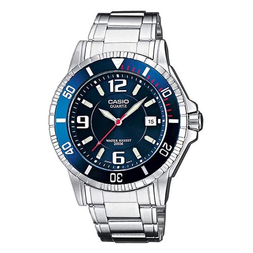 Casio Orologio COLLECTION Silver e Blue MTD 1053D 2AVES