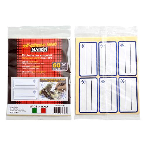 Home Set etichette adesive per surgelati (70x37mm) 10 ff da 6 pz MARKIN Bianco X10064XSUR