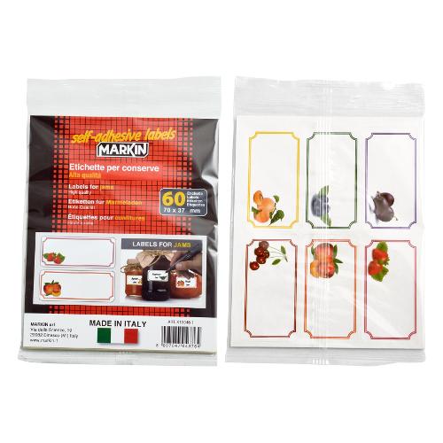Home Set etichette adesive per vasi conserve (70x37mm) 10 ff da 6 pz MARKIN Bianco X10046 1