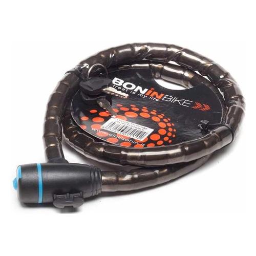 Bonin Lucchetto bici pitone chiave (100x1,8cm) Nero e Blu ILL319