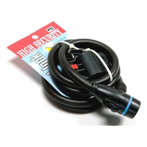 Bonin Lucchetto bici spirale con chiave (150x1,2cm) Nero ILL306