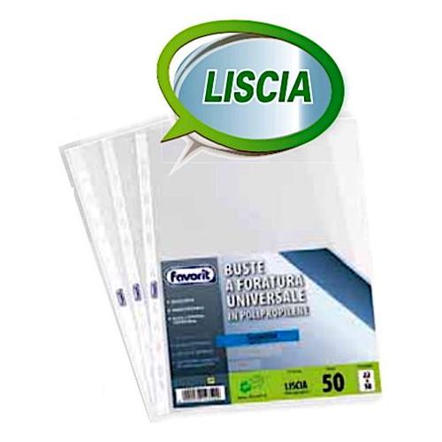 Favorit Set buste raccoglitori anelli finitura liscia 50 pz A4 (22x30cm) 100460120