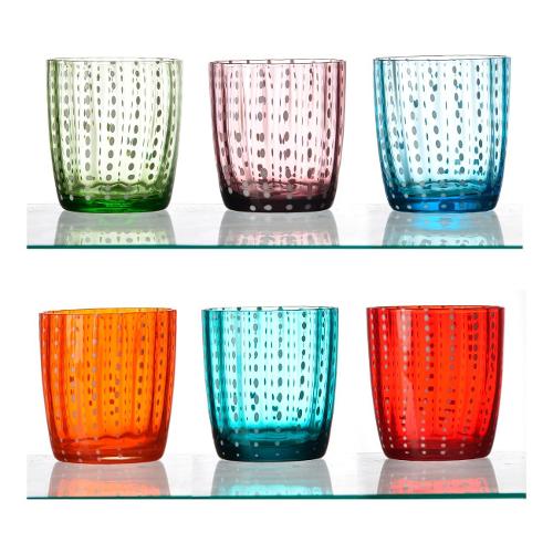 M SET 6 BICCHIERI LIQUORE SQUARE IN TRITAN TURQUOISE, MARINE BUSINESS