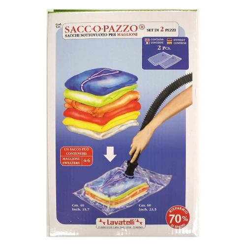 Lavatelli Sacco salvaspazio sottovuoto 2 Pz (40x60cm) SACCOPAZZO 524