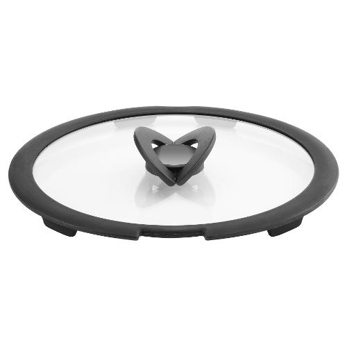 Lagostina Coperchio pentola Vetro manico salvaspazio (24cm) INGENIO Trasparente e Grigio 010244060124