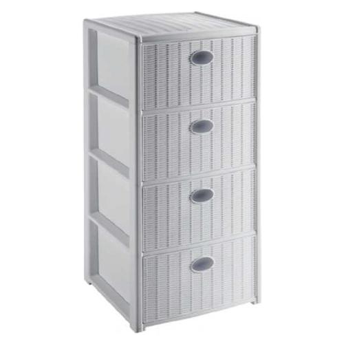 Stefanplast Cassettiera salvaspazio 4C (40x40x80cm) ELEGANCE Bianco 30400