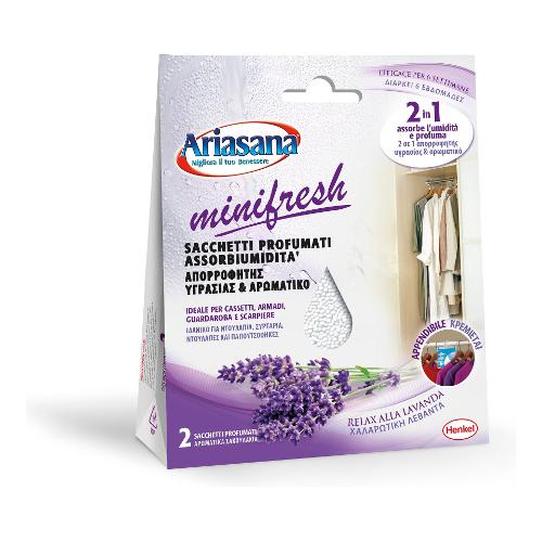 Ariasana Assorbiumidità sacchettini MINIFRESH 2 buste da 50 gr Lavanda 2091955
