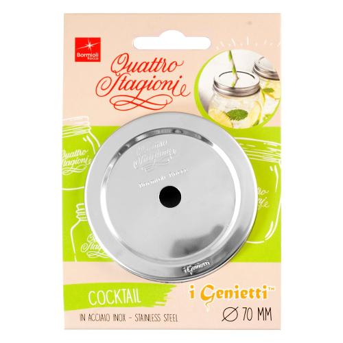 Bormioli Rocco Tappo (7cm) I Genietti con foro cocktail QUATTRO STAGIONI Cromo
