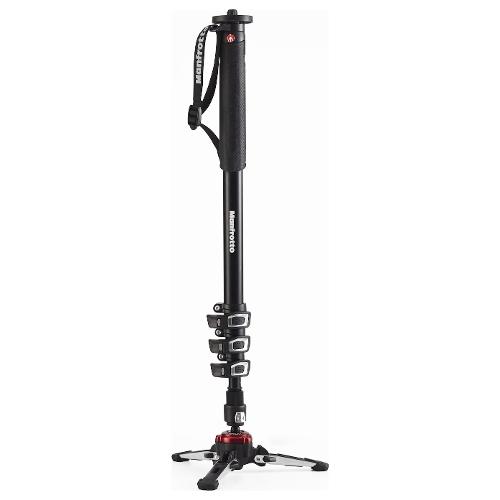 Manfrotto Monopiede video 18 Kg X PRO Video Plus Alu 4 Sec con Base Fluida Black MVMXPROA4