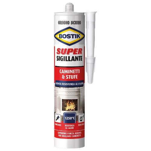 Uhu Bostik Sigillante alte temperature Refrattario Caminetti e Stufe nero tubo cartuccia 530 gr 630351
