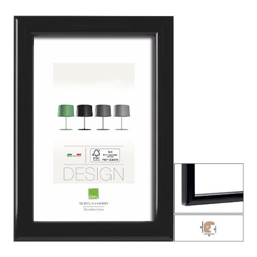 Bubola & Naibo Cornice legno (29,7x42cm) DESIGN FRANK Nero lucido 12 NE MA3
