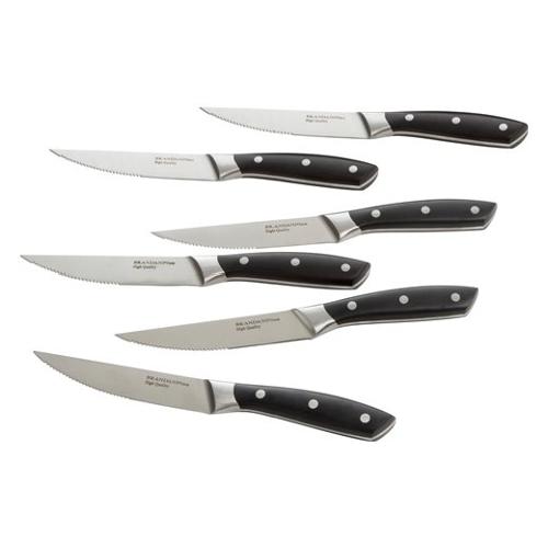 Brandani Set coltelli bistecca Inox 6 pz lama dentata Nero 54861