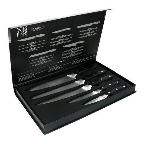 Brandani Set coltelli da cucina Inox 5 pz Nero 54860