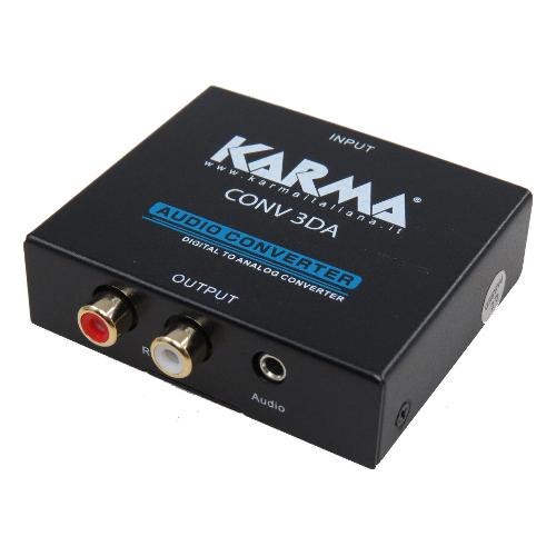 Karma Convertitore audio Digitale Ad Analogico con Presa Cuffia Black CONV 3DA